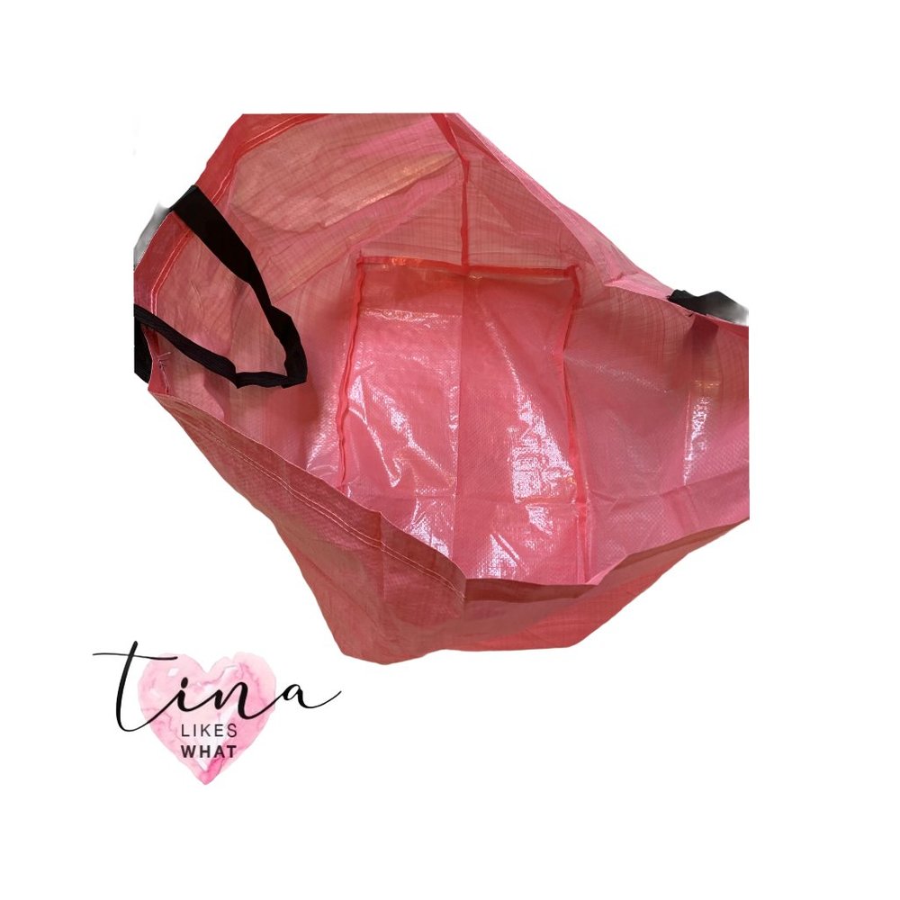 2 IKEA Pink SLUKIS Shopping Bag Tote 19 Gallon - Picture 3 of 6